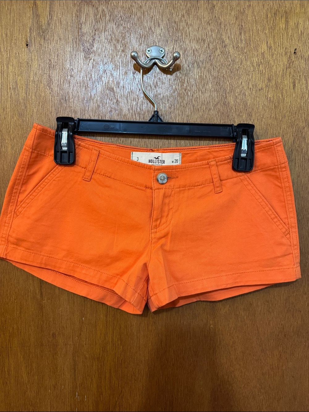 Hollister Women's Bright Orange Low-Rise Shorts